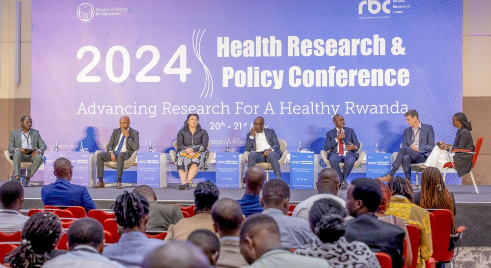 Delegates follow a panel discussion during the Health Research and Policy Conference in Kigali on Monday, May 20.  Emmanuel Dushimimana