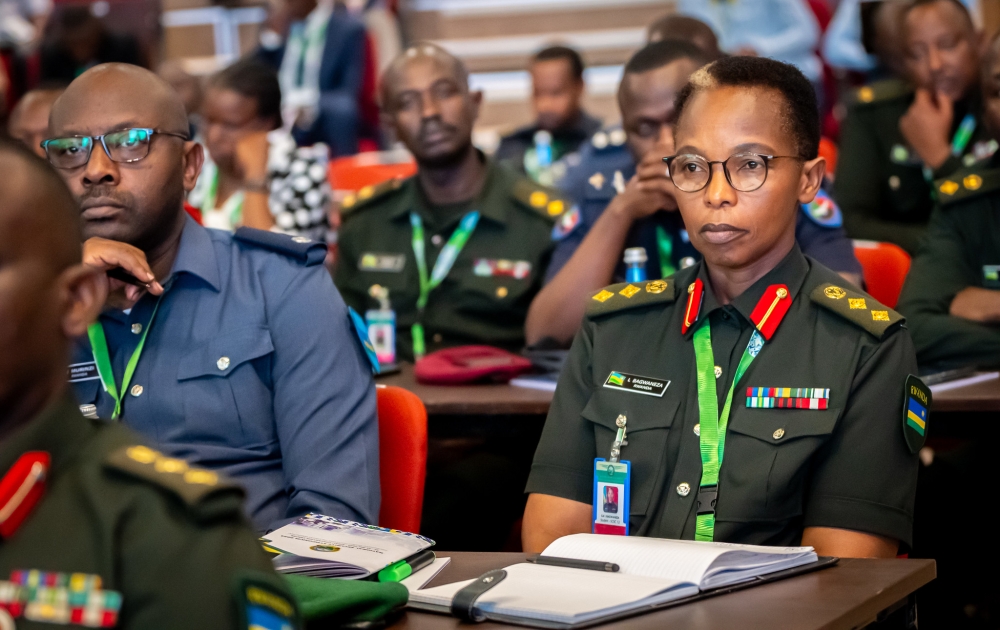Delegates follow a presentation during the ongoing National Security Symposium 2024, in Kigali on Wednesday, May 22. Courtesy
