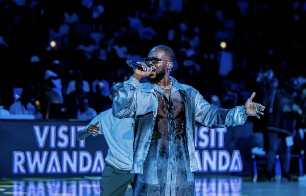 Nigerian musician Adekunle Gold during his performance at halftime show at BK Arena on Friday night