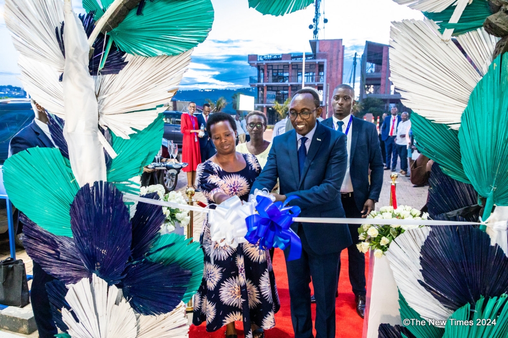 I&M Bank Chief Executive Officer oBenjamin Mutimura,   offficially inaugurates the bank&#039;s Kicukiro branch. All photos by Craish Bahizi