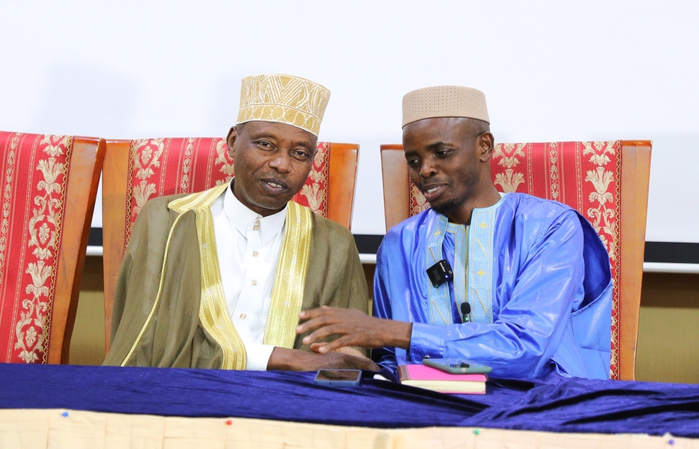 The outgoing Mufti of Rwanda Sheikh Salim Hitimana, who has served in the role since 2016, and the newly elected Mufti of Rwanda Sheikh Musa Sindayigaya during the event. Craish Bahizi The outgoing Mufti of Rwanda Sheikh Salim Hitimana, who has served in the role since 2016, and the newly elected Mufti of Rwanda Sheikh Musa Sindayigaya during the event. Craish Bahizi