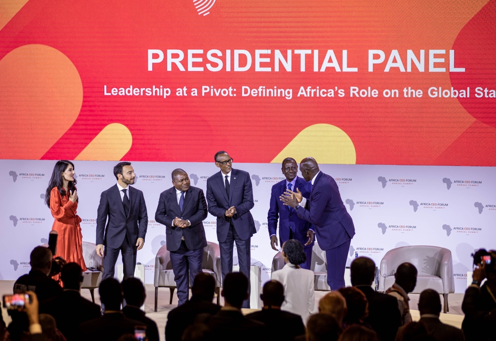 Heads of state and senior delegates during the just-concluded Africa CEO Forum in Kigali on May 17. Photo by Dan Gatsinzi