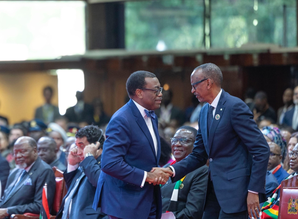 President Paul Kagame and AFDB President Akinwumi Adesina made a case for action to reform the global financial architecture, during a Presidential Dialogue on “Africa’s Transformation, the African Development Bank Group, and the Reform of the Global Financial Architecture,” at the AfDB Annual Meeting, in Nairobi, Kenya, on Wednesday, May 29.