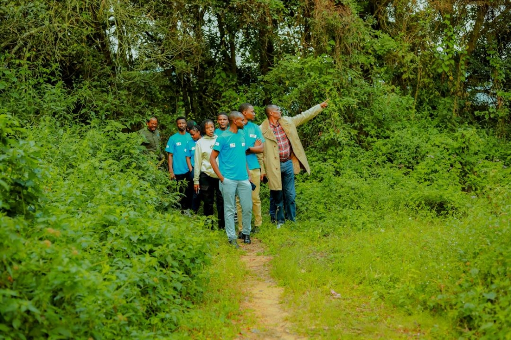 A group of youths during a guided tour of the newly restored Gishwati-Mukura National Park. Courtesy