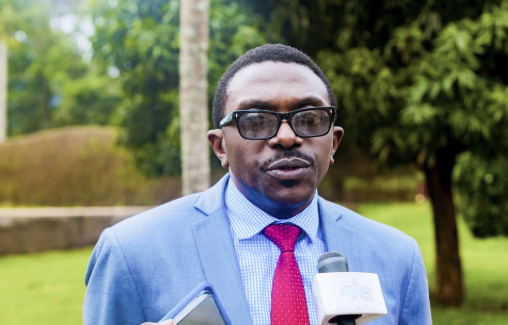 Sylvestre Nzahabwanayo, the Executive Director of IRDP, speaks to journalists at the event. Courtesy