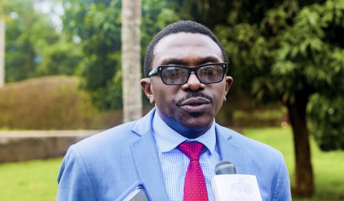 Sylvestre Nzahabwanayo, the Executive Director of IRDP, speaks to journalists at the event. Courtesy