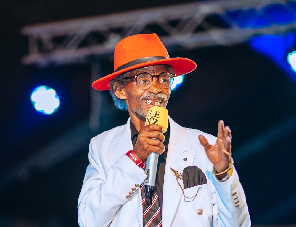 Rwandan comedian Kanyombya performing at the Gen Z comedy show on Thursday, May 31.