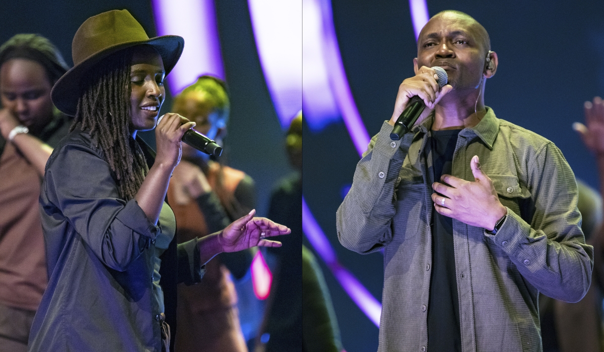 Gospel couple Fabrice (R) and Maya launched their seventh album in Kigali on Sunday, June 2-Emmanuel Dushimimana