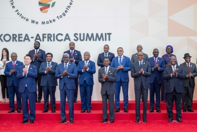 President Paul Kagame and other Heads of State pose for a group photo at the inauguaral Korea-Africa Summit on Tuesday, June 4. Photo by Village Urugwiro