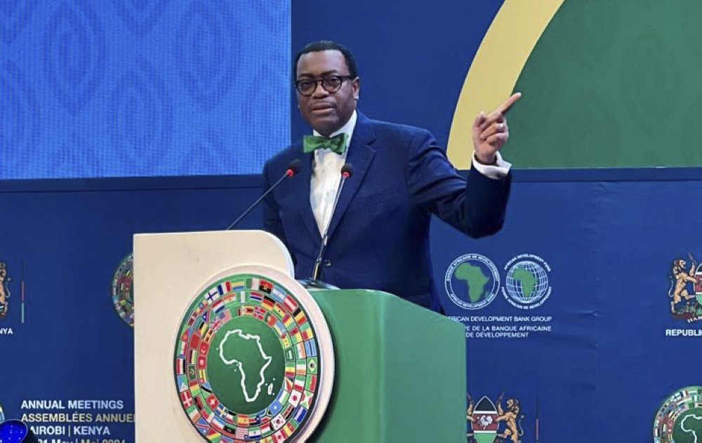 President of the AfDB Akinwumi Adesina addresses delegates  during the closing press conference of AfDB’s Annual Meetings in the Kenyan capital Nairobi. Courtesy