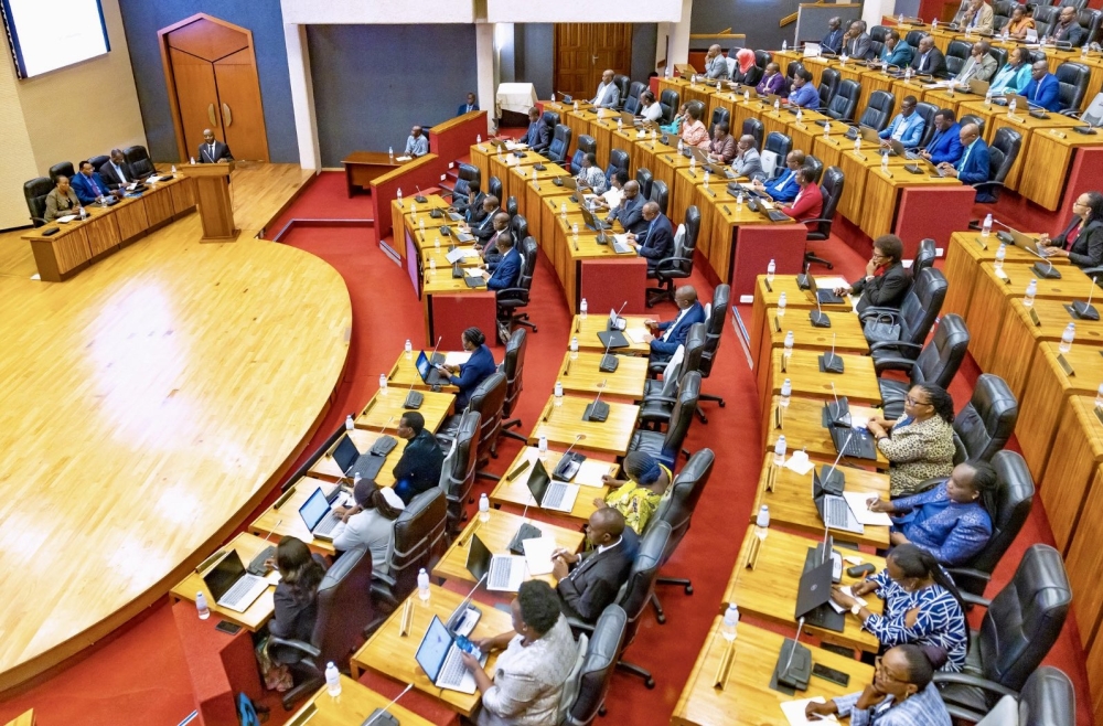 Members of parliament follow Prime Minister&#039;s presentation briefing them on the success of the National Strategy for Transformation (NST1). Courtesy