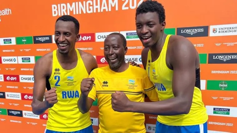 Oliver Ntagengwa(L) and Venutse Gatsinzi will represent Rwanda at the Beach Volleyball Continental Cup that will take place in Tangers, Morocco-courtesy