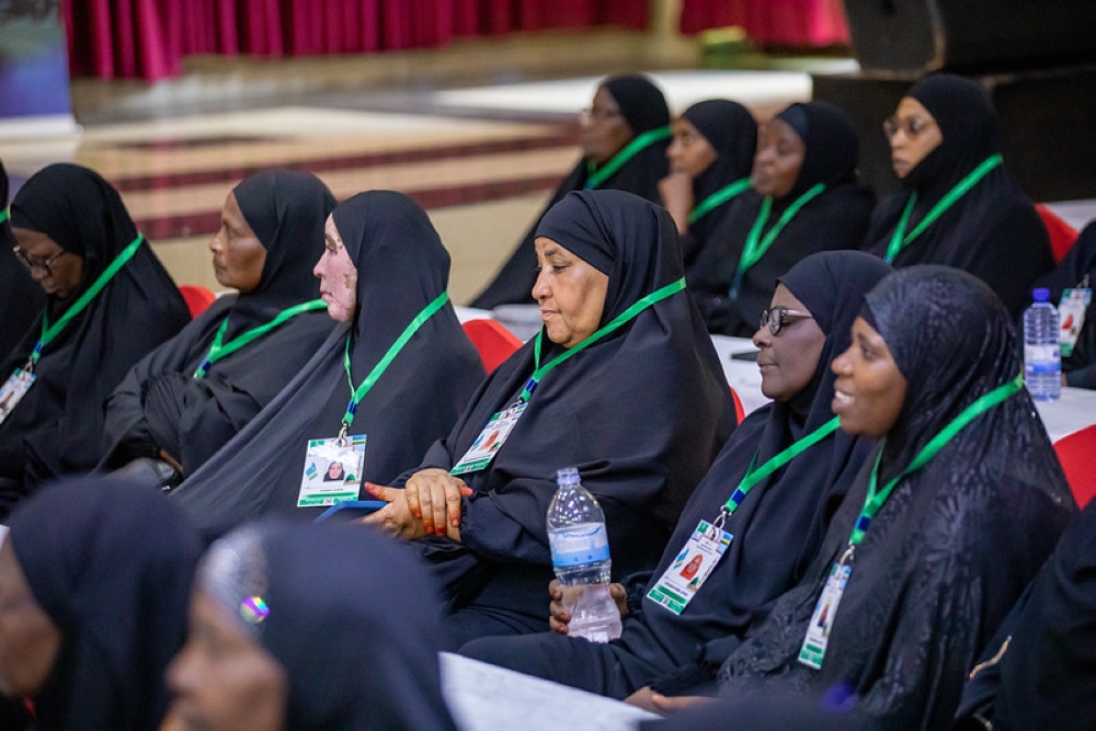 Some of the nearly 100 Rwandan Muslim pilgrims at Hill Top Hotel ready to travel with  RwandAir’s direct flight to Mecca on Thursday, June 6. All photos by Dan Gatsinzi