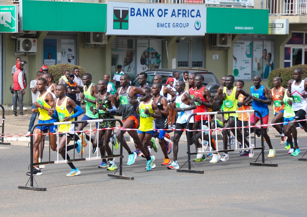 Athletes during the Kigali International Peace Marathon during the 2023 edition. The 2024 race that has attracted over 7000 participants, is set for Sunday, June 9, in Kigali. Photo by Olivier Mugwiza