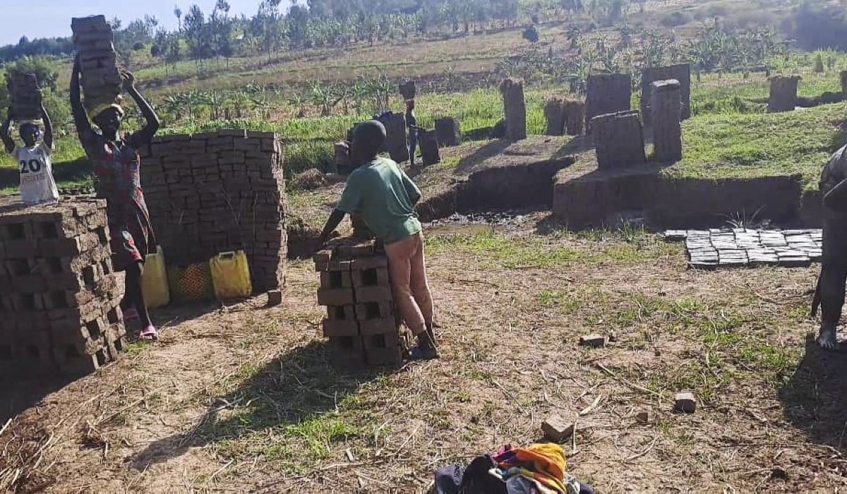 Children work at brick-making site in Kayonza District in September 2023. On June 12 each year, Rwanda joins the international community in observing the International Day Against Child Labour.File