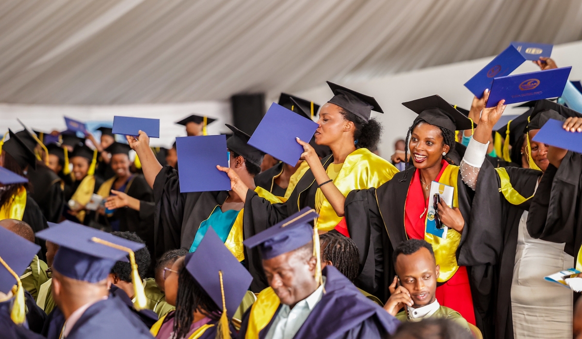 The celebration of the graduates during the graduation ceremony in Kigali on June 20. All photos by Craish Bahizi