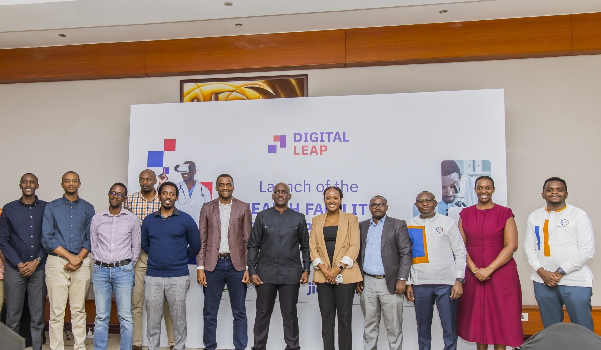 Irembo and MoH officials pose for a group photo during the launch of Public Procurement for Innovation (PPI), a health facilities licensing platform.