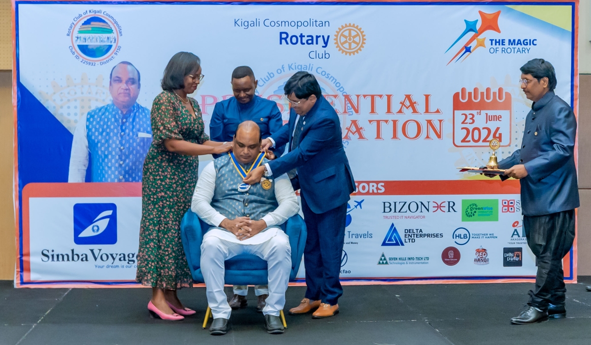 The Rotary Club of Kigali Cosmopolitan (RCKC) appointed Srinath Vardhieni as their new president for the 2024-2025 term on Sunday, June 23. Courtesy