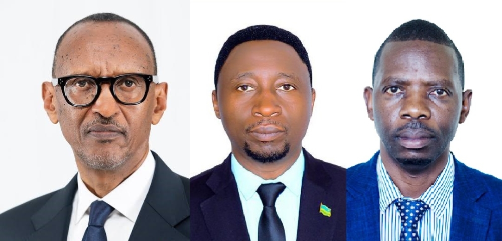 Paul Kagame, Frank Habineza and Philippe Mpayimana, the three presidential candidates for the July Presidential elections. Courtesy