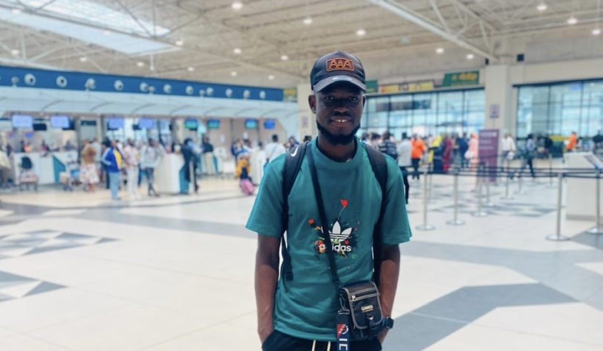 Ghanaian defender Abdul Jalilu arrived in Kigali on Friday night ahead of his move to Mukura VS-courtesy 
