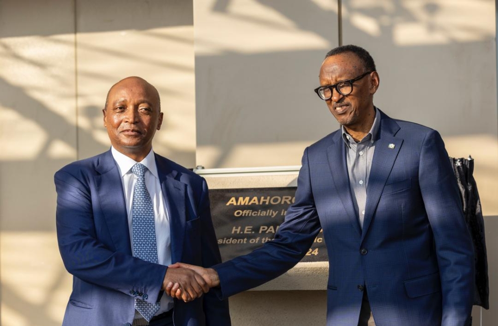 President Paul Kagame and CAF President Patrice Motsepe officially open the newly revamped Amahoro stadium on Monday, July 1. All photos by Olivier Mugwiza