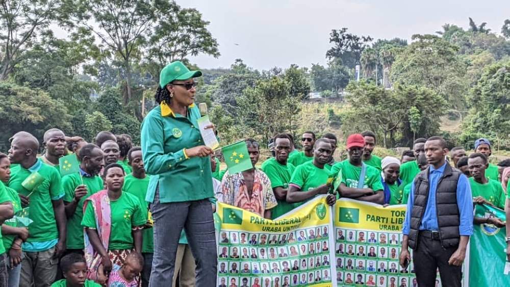 PL President Donatille Mukabalisa speaking to Rubavu, Rutsiro and Nyabihu residents :Photos by Germain Nsanzimana