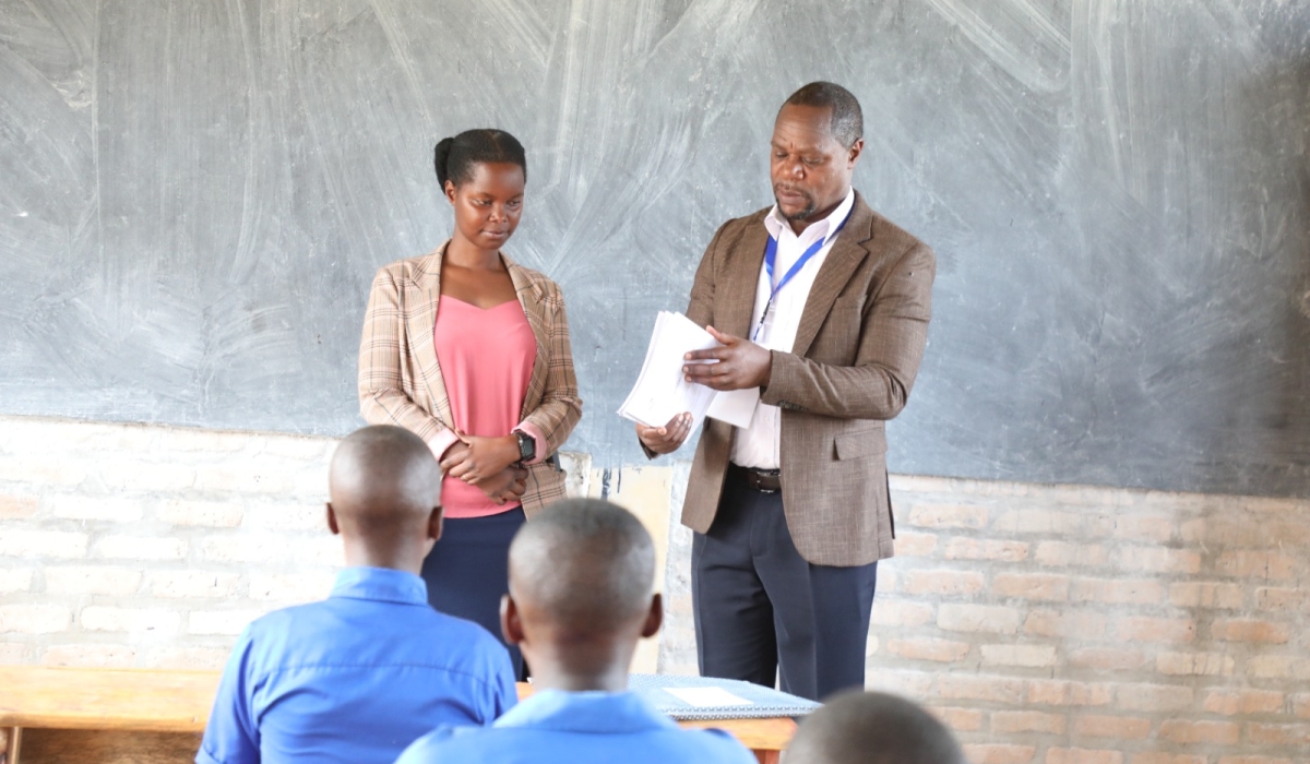 The National Examination and School Inspection Authority (NESA) General Director Bahati during the launch of Primary school exams on Monday, July 8. Courtesy