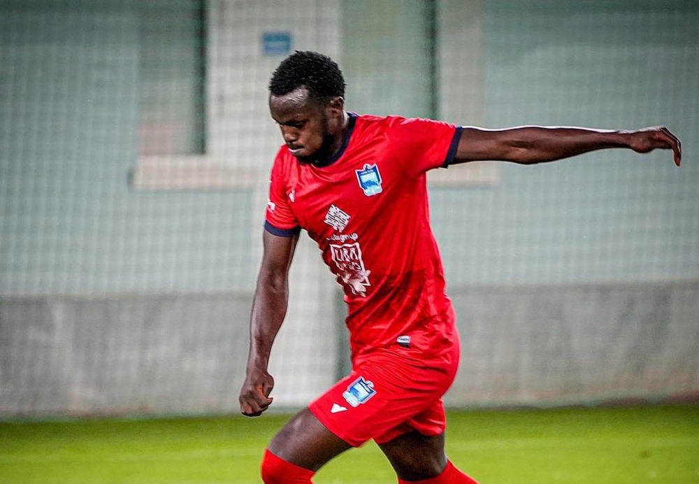 Defender Ange Mutsinzi during a match between the Clube Zira FK vs Moldovan.
