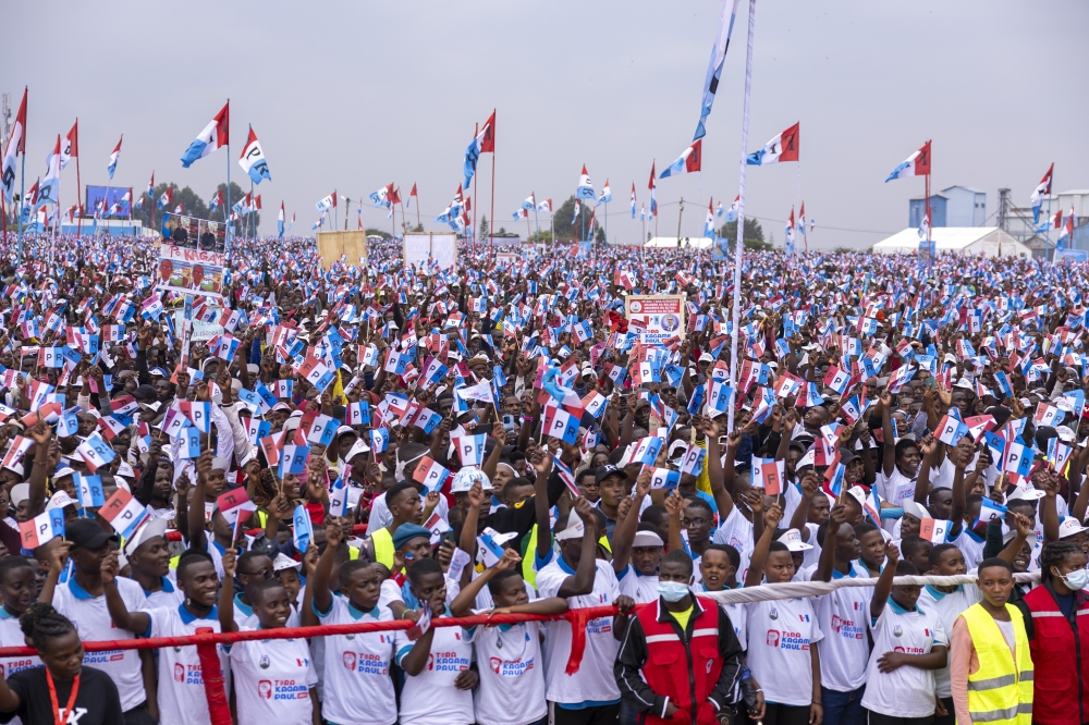 Thousands of residents gathered at the stadium, during the RPF Inkotanyi campaign rally in Gicumbi District on July 9. Photo by Olivier Mugwiza 