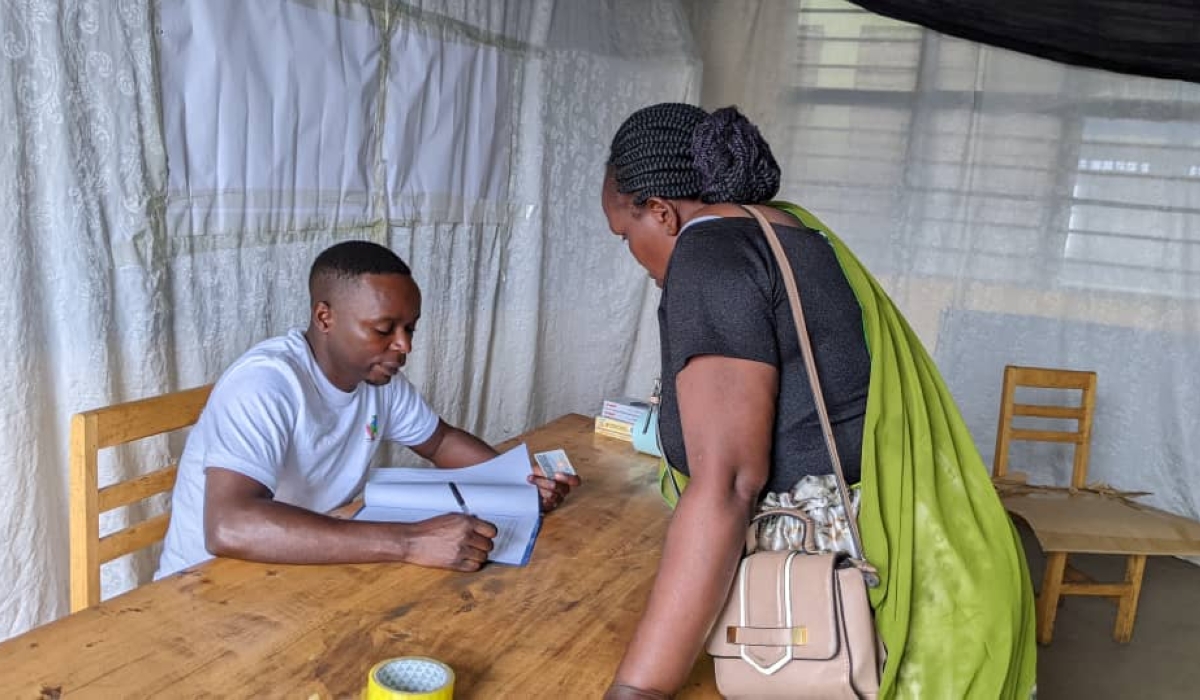 A member of the women electoral college in Rubavu District  at GS St Joseph Muhato Polling site in Byahi Cell, Rubavu Sector, to vote, on Tuesday, July 16. All photos by Germain Nsanzimana