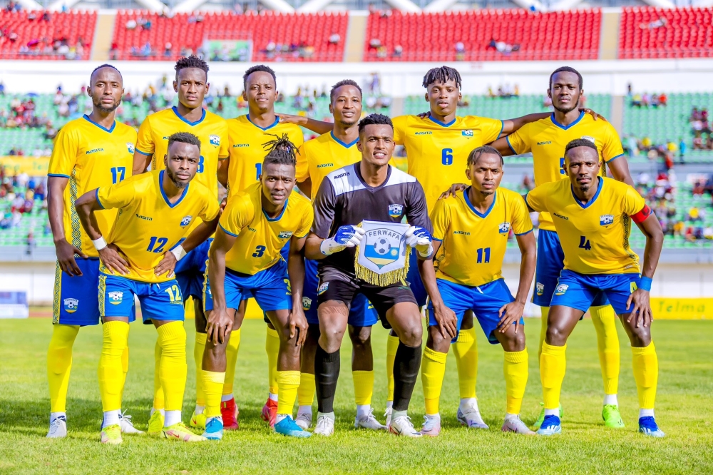 National Team players pose for a photo before facing Madagascar in a friendly match. File