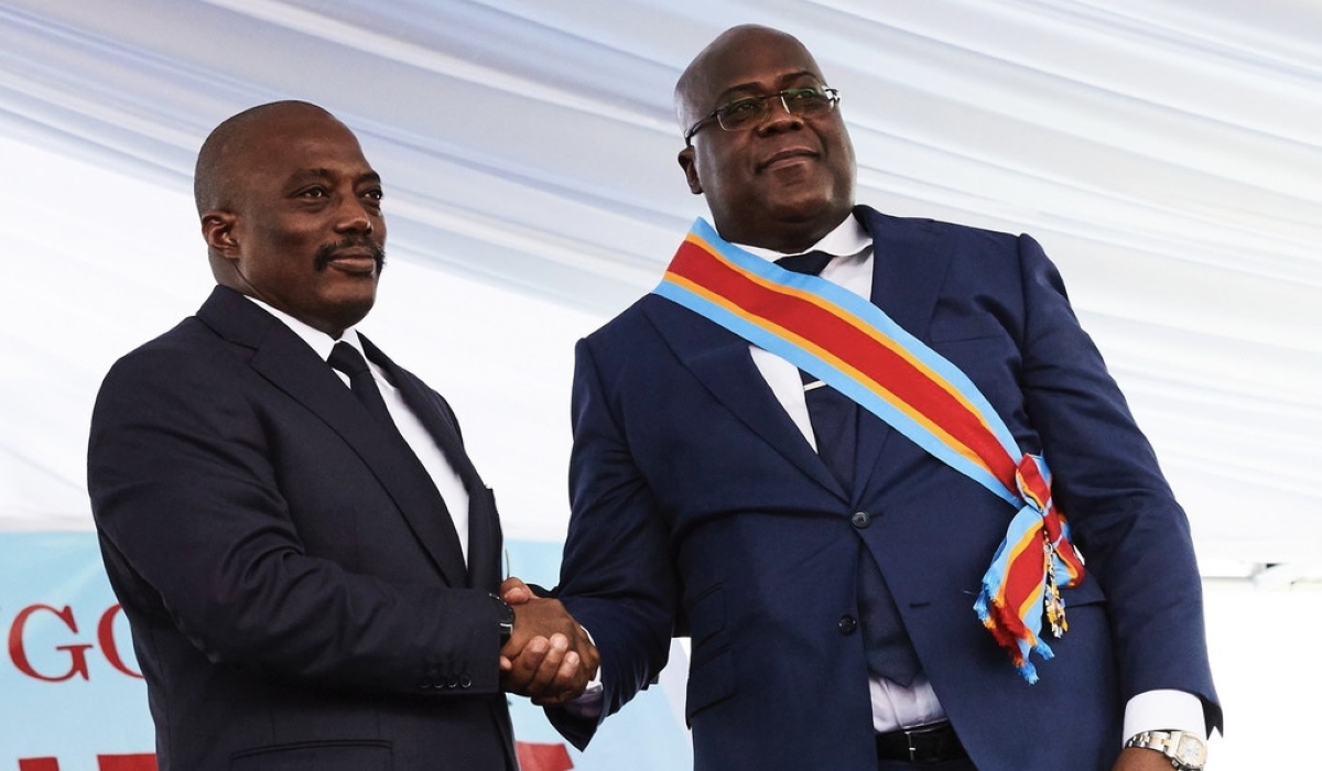 DR Congo’s President Felix Tshisekedi has accused his predecessor Joseph Kabila of preparing an insurrection. PHOTO COURTESY
