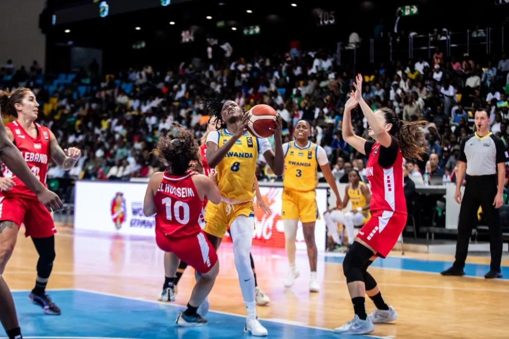 Rwanda national women&#039;s team during the game against Lebanon on Monday ,August 19. Dan Gatsinzi