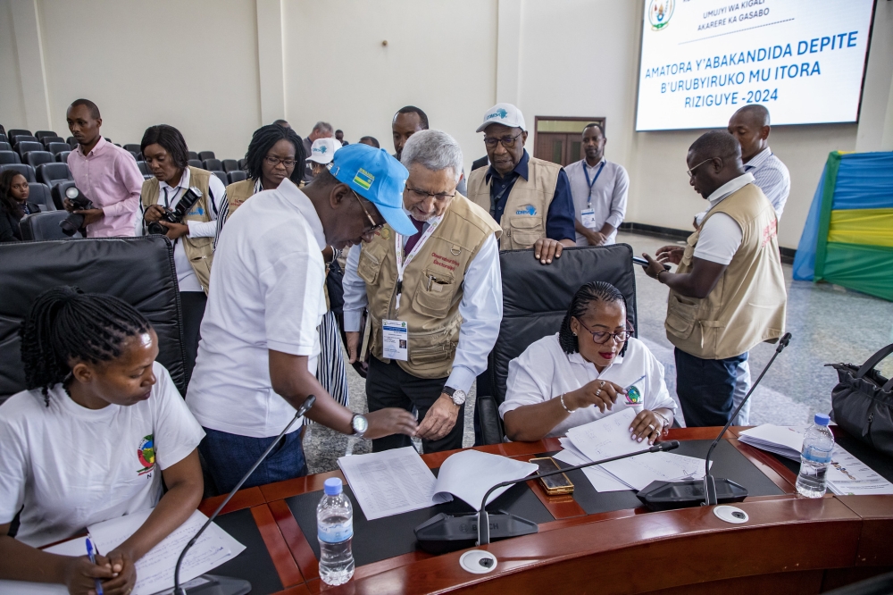 Observers from different local and international organisations were at different polling sites across the country to monitor the July 15- 16 general elections. Photo: Emmanuel Dushimimana.