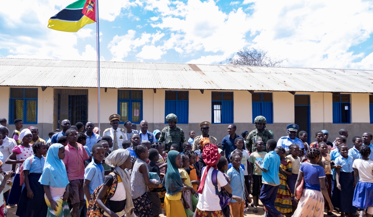 Rwanda Security Forces handed over five renovated classrooms at Nacololo Primary School   in Ancuabe district, Cabo Delgado province, Mozambique .