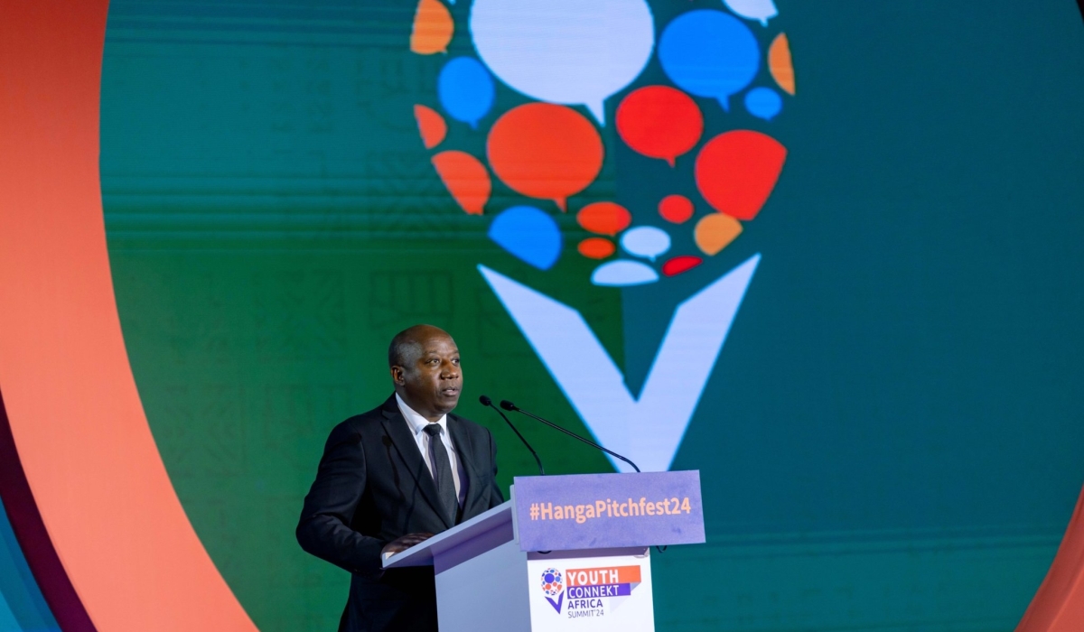 Prime Minister Edouard Ngirente speaks at the YouthConnekt Africa Summit in Kigali on November 10, 2024. Courtesy
