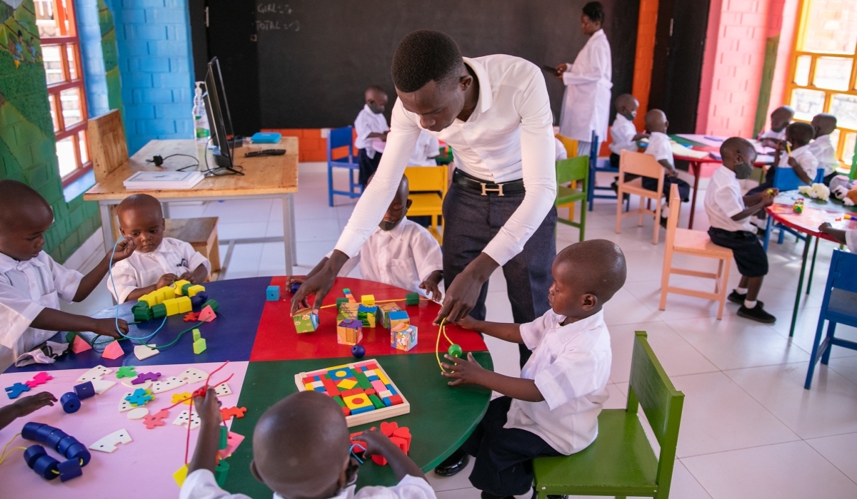 Nursery school pupils follow their teacher. Rwanda will  host the Africa Foundational Learning Exchange (FLEX) where over 30 countries are expected to be represented on November 11-13. Photo by Craish Bahizi