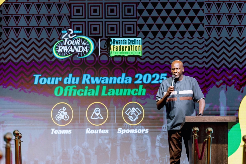 Tour du Rwanda director Freddy Kamuzinzi presenting routes and teams for the 17th edition-courtesy