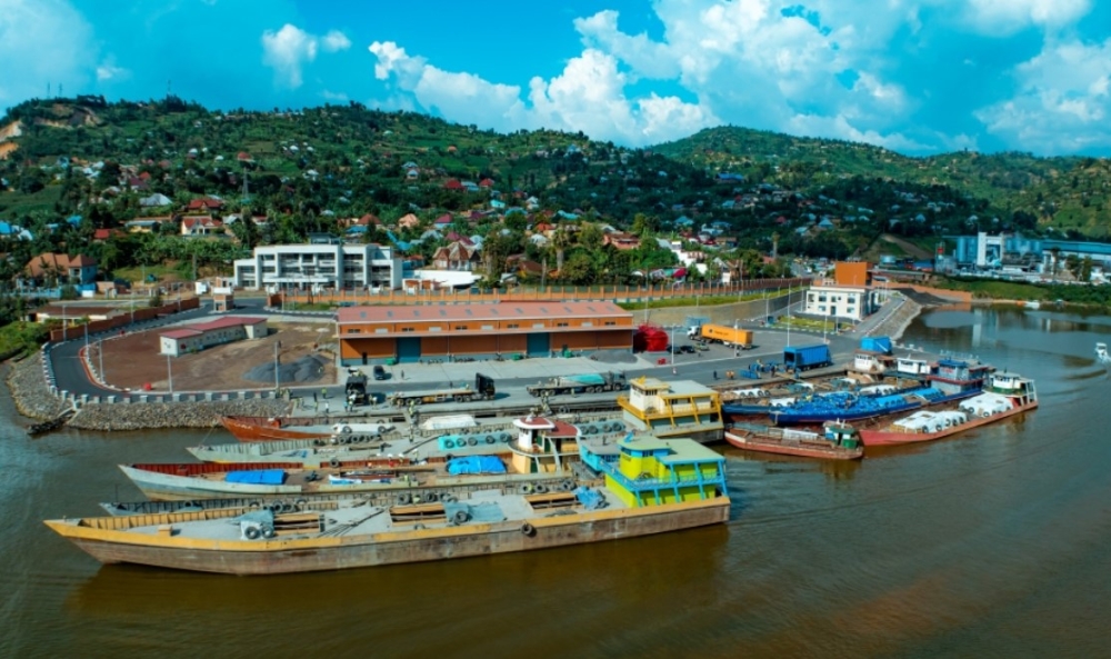 An aerial view of the newly completed Rubavu port in Nyamyumba Sector. Courtesy