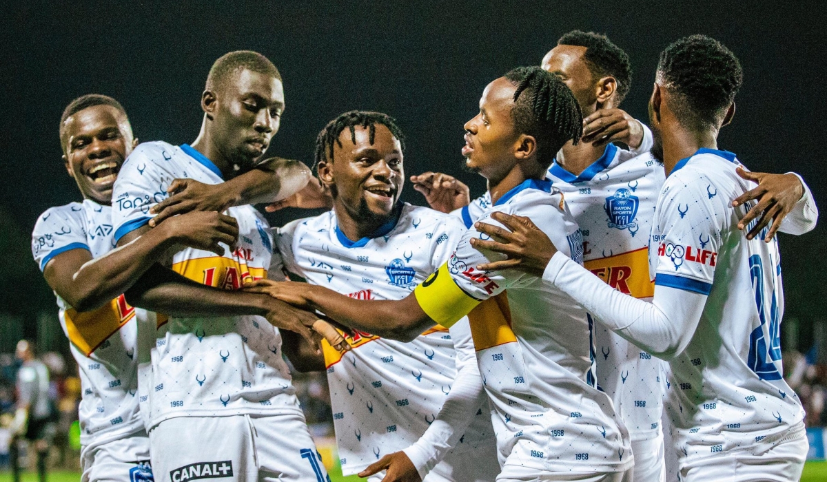Rayon Sports players celebrate after beating city rivals AS Kigali 3-1  at Kigali Pele Stadium on Saturday, December 14. All photos by Craish Bahizi