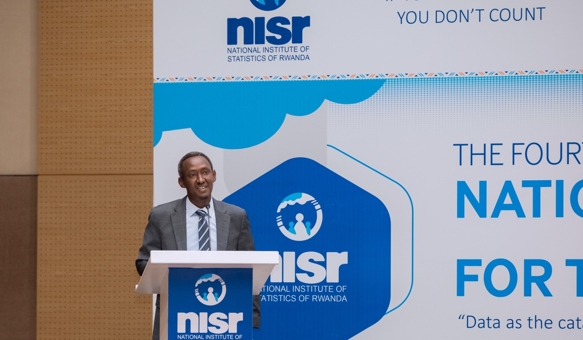 Ivan Murenzi, the Director General of the National Institute of Statistics of Rwanda, speaks on Friday, December 20, during the launch of the fourth National Strategy for the Development of Statistics in Kigali.