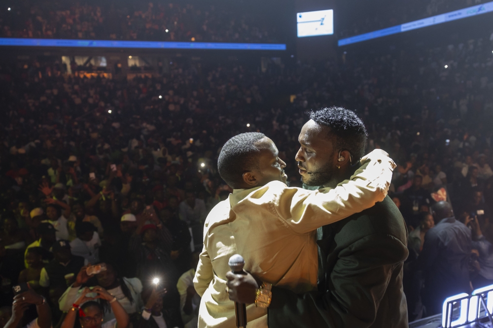 Tom Close and The Ben after performing couple of songs together at the show.