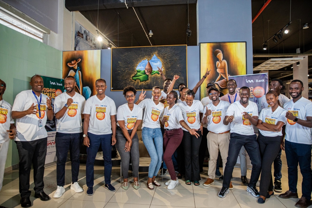 I&M Bank (Rwanda) Plc  and Danube Home staff at the expansion of  Ryoshya Iwawe campaign on Friday, January 17. All photos by Dan Gatsinzi