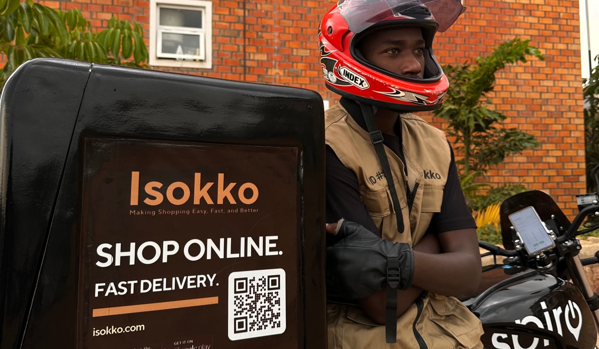 A rider of the Isokko app ready to set off for delivery 