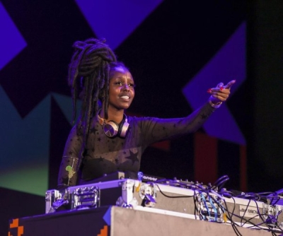 DJ Sonia during her performance at BK Arena in 2024. Photo by Olivier Mugwiza