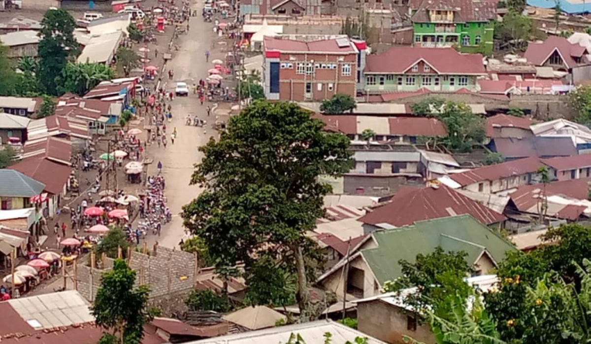 An aerial view of key South Kivu town, Minova, captured by M23 rebels, on Tuesday, January 21. Courtesy