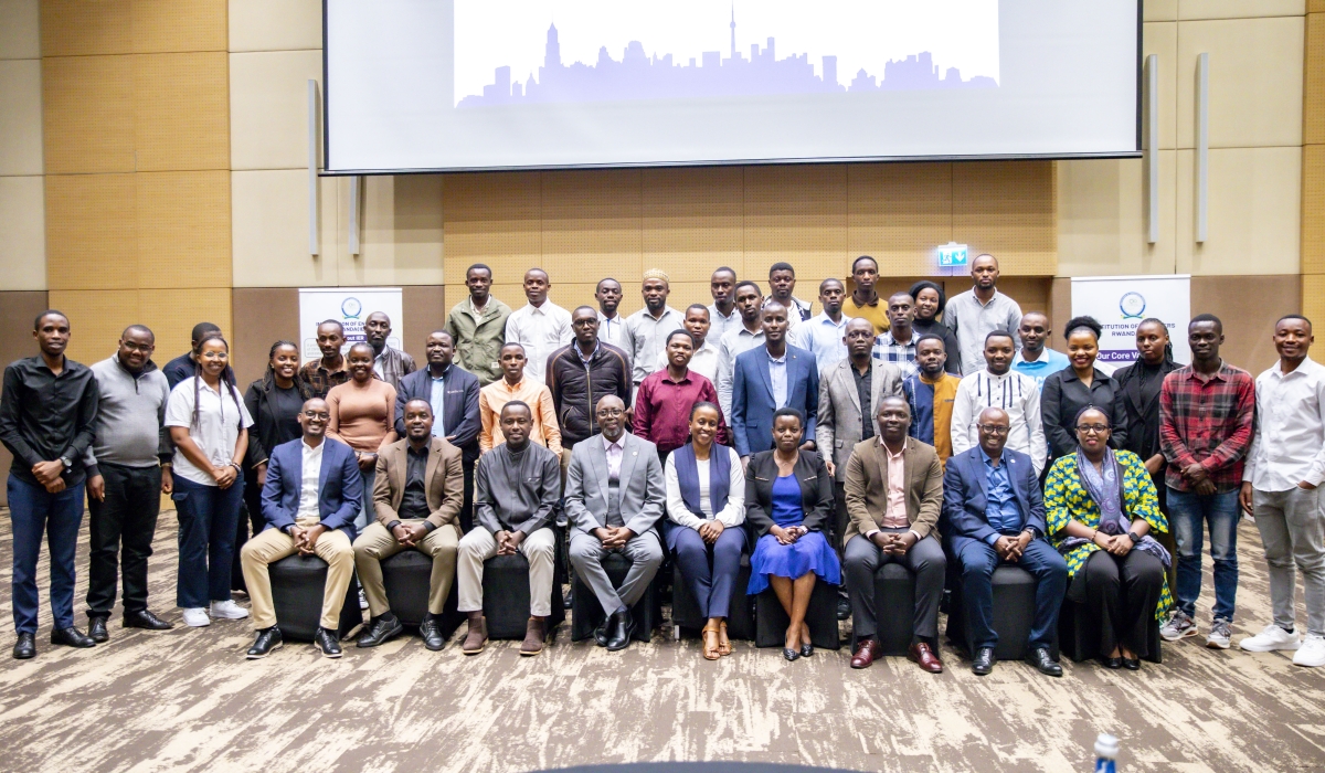 Institute of Engineers Rwanda Officials and participants pose for a photo during the session at the Kigali Convention Centre on January 23. All photos by Emmanuel Dushimimana.