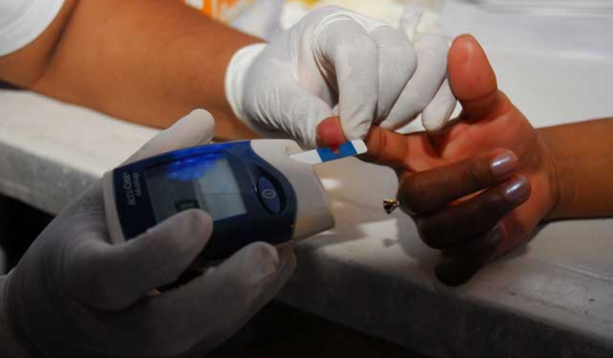 Someone is considered to be diabetic if the blood glucosesugar levels are persistently above normal.