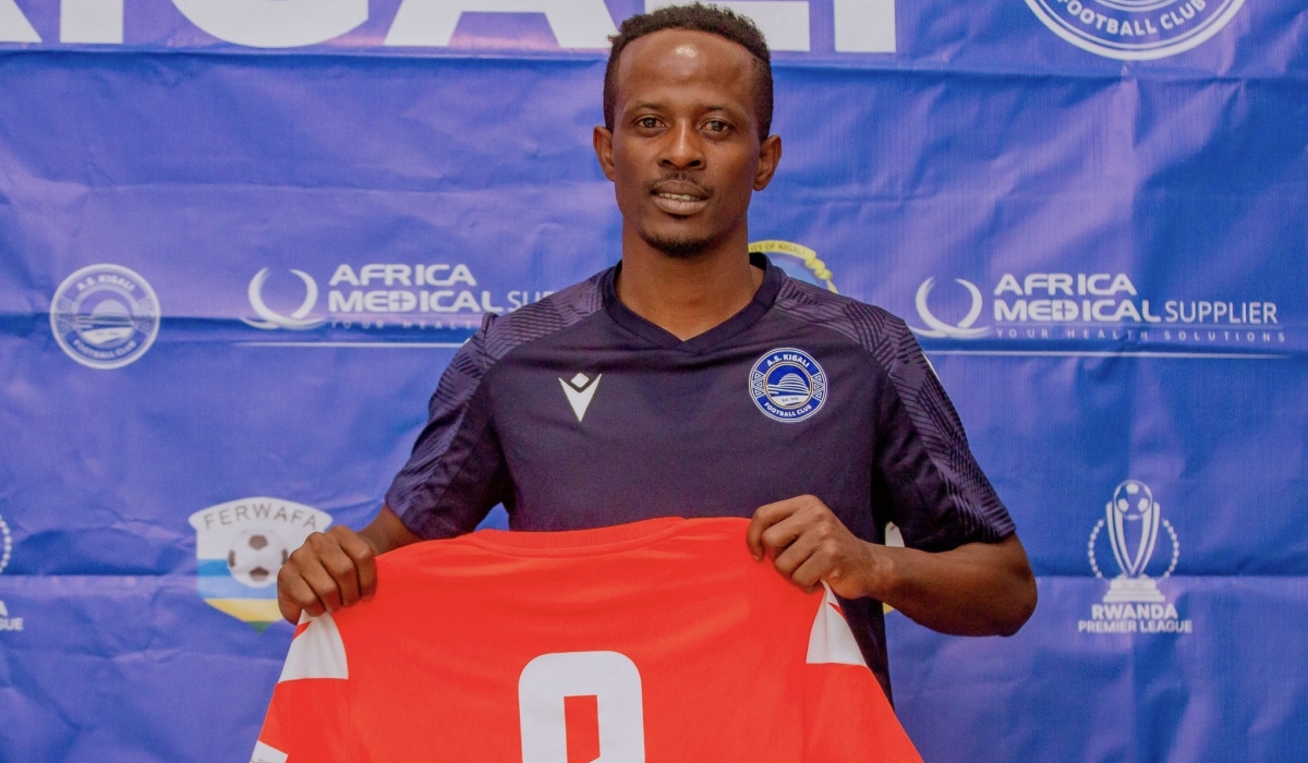 AS Kigali&#039;s new signing Haruna Niyonzima poses for a photo.