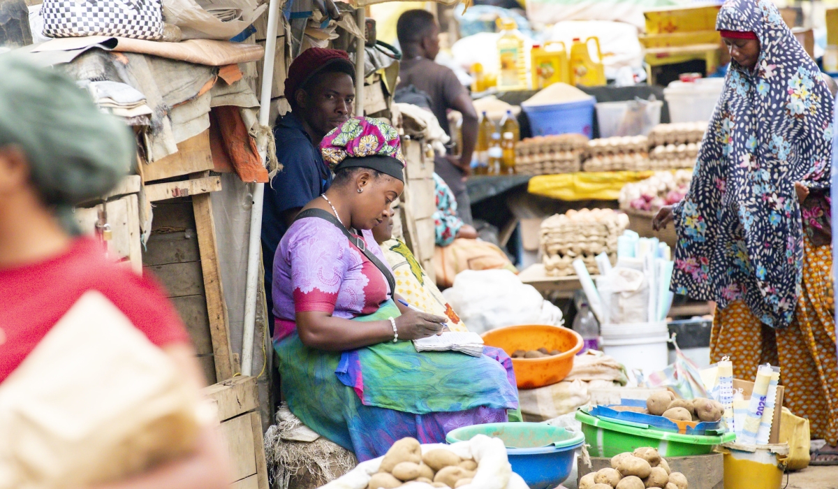 Foodstuff sellers in Rubavu town following the reopening of businesses after gunfire and bombshells from Goma on Monday, January 27. Emmanuel Dushimimana